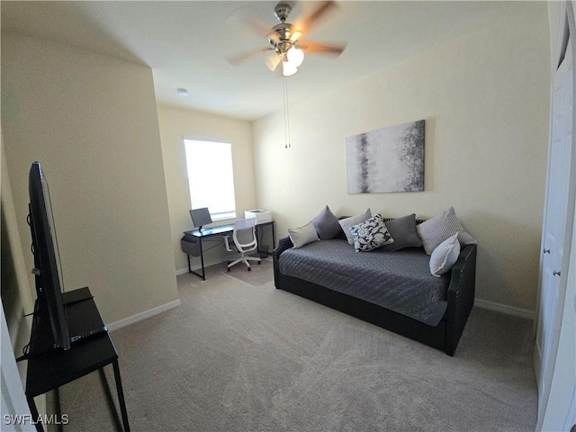 8874 Via Isola Ct, Fort Myers, FL 33966 - bedroom featuring carpet and a ceiling fan