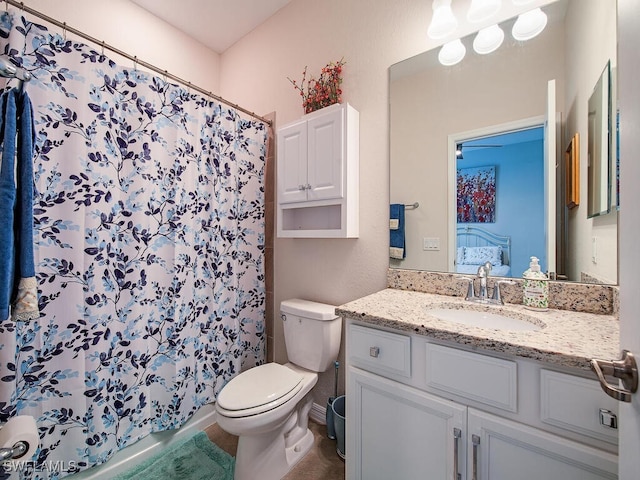 2174 Clementine St, Naples, FL 34120 - bathroom featuring vanity, toilet, and a shower with shower curtain