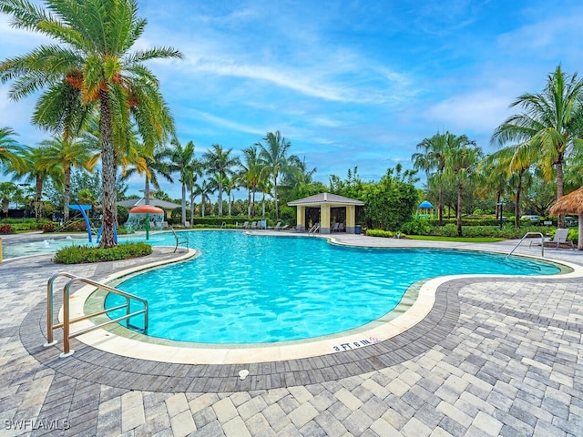 2174 Clementine St, Naples, FL 34120 - community pool featuring a patio area and a gazebo