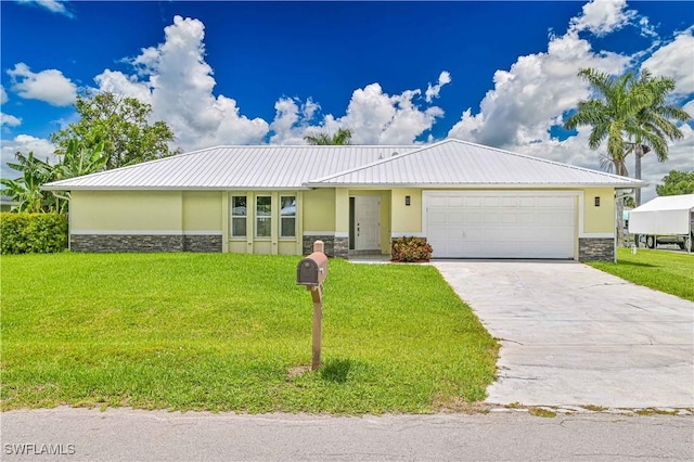 14938 Randolph Dr, Fort Myers, FL 33905 - view of front of property with stone siding, stucco siding, and a garage