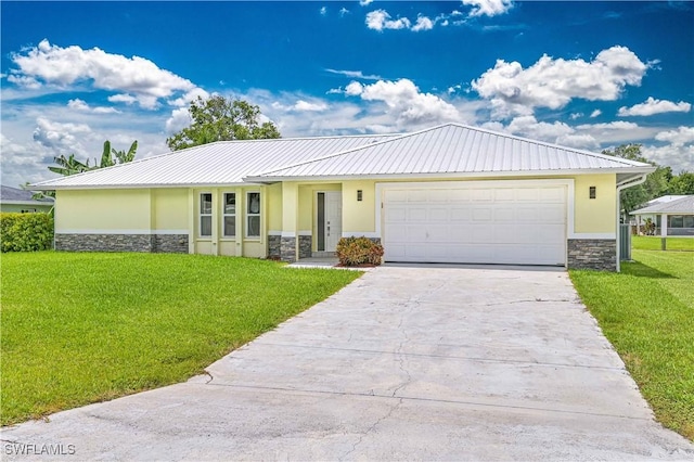14938 Randolph Dr, Fort Myers, FL 33905 - single story home featuring stone siding, stucco siding, and a front lawn