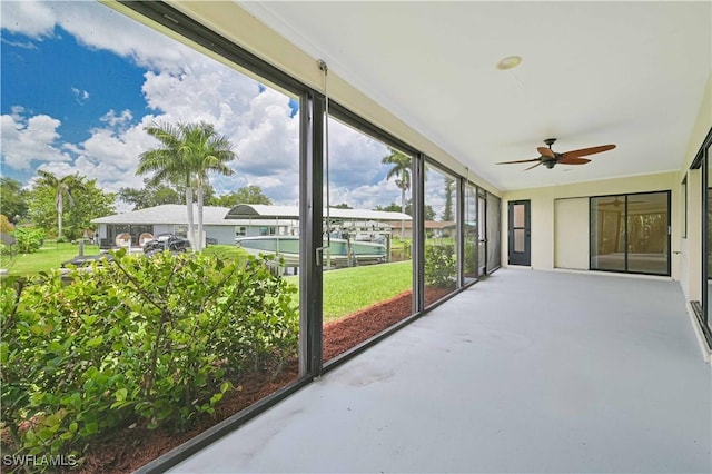 14938 Randolph Dr, Fort Myers, FL 33905 - unfurnished sunroom featuring ceiling fan