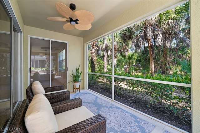 1630 Tarpon Bay Dr S Unit 102, Naples, FL 34119 - sunroom / solarium with a ceiling fan