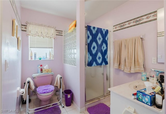 1234 SE 13th Ave, Cape Coral, FL 33990 - full bath with a stall shower, vanity, toilet, and tile patterned floors