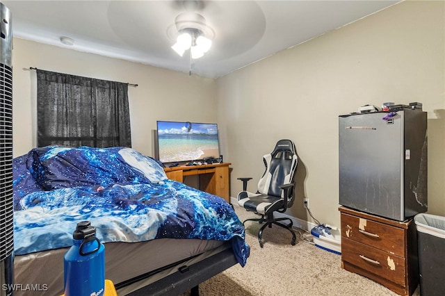 3309 19th St W, Lehigh Acres, FL 33971 - bedroom with carpet flooring, ceiling fan, and baseboards