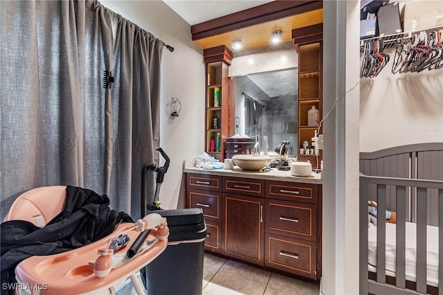 3309 19th St W, Lehigh Acres, FL 33971 - full bathroom with tile patterned flooring and vanity