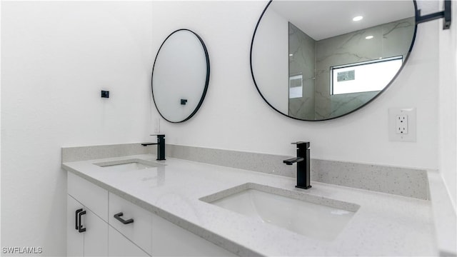 3315 Sunshine Blvd N, Lehigh Acres, FL 33971 - full bath featuring double vanity and recessed lighting