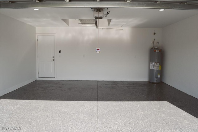 1013 Agnes Ave, Lehigh Acres, FL 33971 - garage featuring electric water heater and a garage door opener