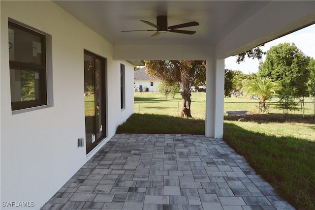 1013 Agnes Ave, Lehigh Acres, FL 33971 - view of patio / terrace with a ceiling fan