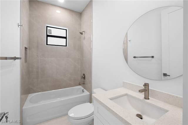 2811 27th St SW, Lehigh Acres, FL 33976 - full bath featuring toilet, vanity, and bathing tub / shower combination