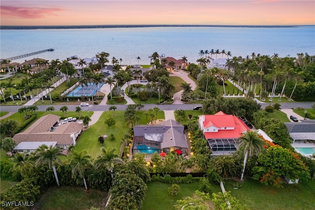 5631 Shaddelee Ln W, Fort Myers, FL 33919 - aerial view at dusk of a water view and a residential view