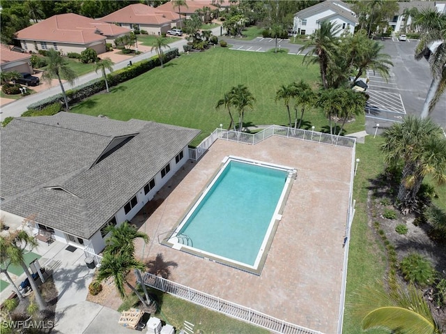 5483 Peppertree Dr Unit 1, Fort Myers, FL 33908 - aerial perspective of suburban area featuring a pool