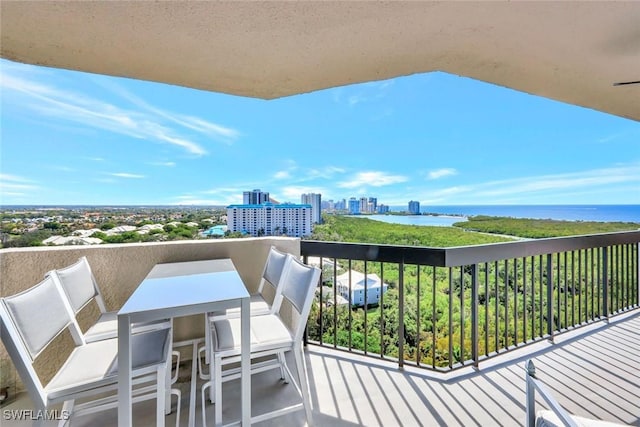 6001 Pelican Bay Blvd Unit 1405, Naples, FL 34108 - balcony featuring a water view and a view of city