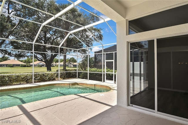 19741 Vintage Trace Cir, Estero, FL 33967 - outdoor pool featuring a patio and glass enclosure