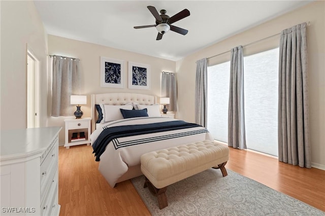 1435 Vintage Ln, Naples, FL 34104 - bedroom featuring light wood finished floors and ceiling fan