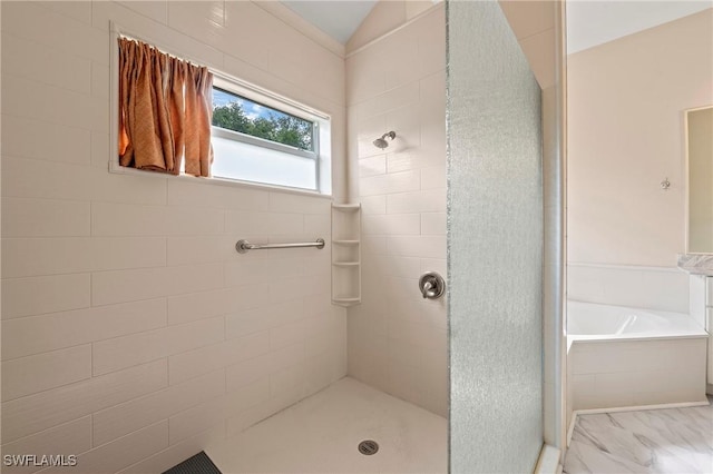 1435 Vintage Ln, Naples, FL 34104 - full bath with a shower stall and a garden tub