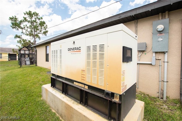 14121 Roof St, Fort Myers, FL 33905 - exterior view of a power unit, electric meter, and stucco siding