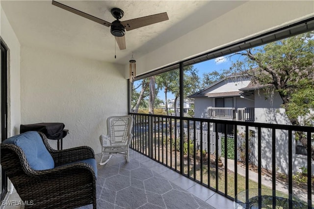 17451 Overhill Dr Unit F, Fort Myers, FL 33908 - balcony with a ceiling fan