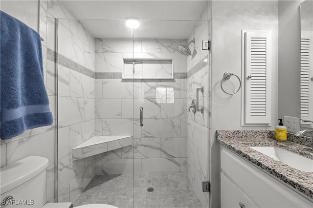 17451 Overhill Dr Unit F, Fort Myers, FL 33908 - full bathroom with toilet, vanity, and a shower stall
