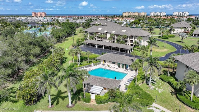 2 Pirates Ln Unit 24B, Punta Gorda, FL 33955 - bird's eye view of a pool area