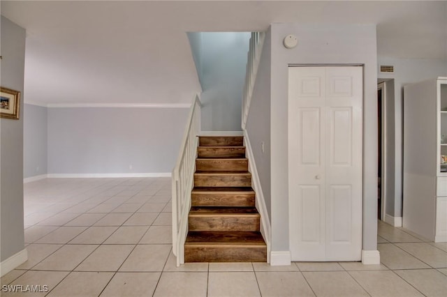 1464 Park Shore Cir Unit 2, Fort Myers, FL 33901 - stairway featuring tile patterned flooring and baseboards