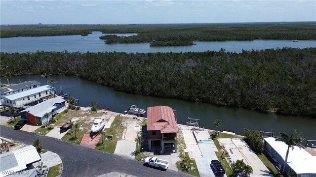 99 Blackbeard Way, Fort Myers Beach, FL 33931 - drone / aerial view of a nearby body of water and a forest