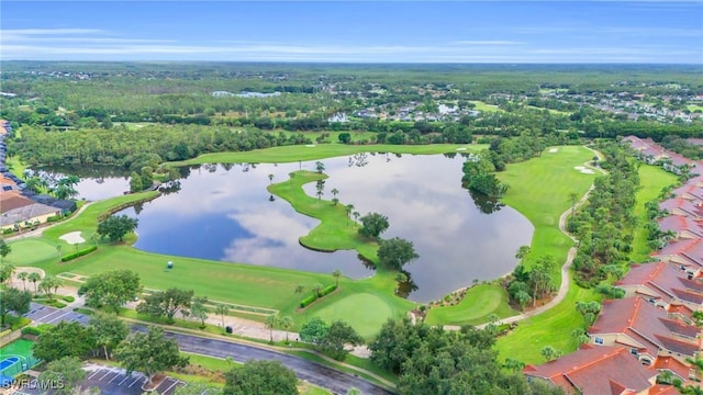 20051 Seagrove St Unit 1206, Estero, FL 33928 - aerial view of property and surrounding area with a nearby body of water, nearby suburban area, and a golf course