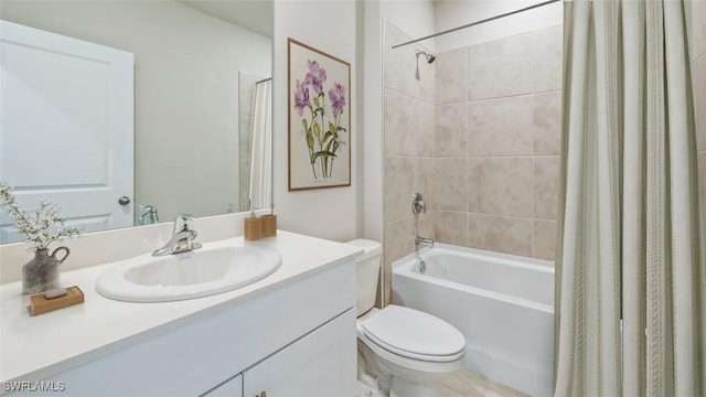 4135 Peaceful River Ln, Fort Myers, FL 33905 - bathroom with toilet, vanity, and shower / bath combo with shower curtain