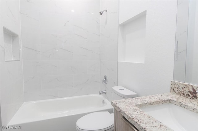 8048 Sherwood Cir, Labelle, FL 33935 - full bathroom with vanity, toilet, and bathing tub / shower combination