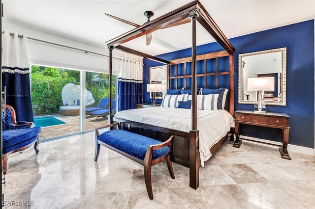 786 109th Ave N, Naples, FL 34108 - bedroom with access to exterior, ceiling fan, and baseboards