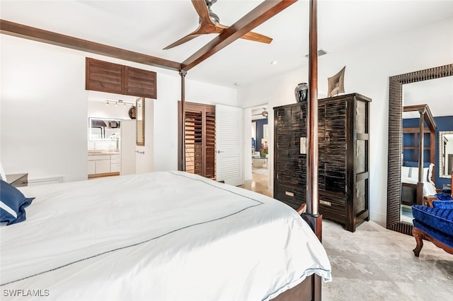 786 109th Ave N, Naples, FL 34108 - bedroom with connected bathroom and ceiling fan