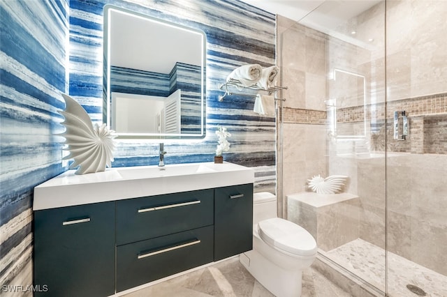 786 109th Ave N, Naples, FL 34108 - full bathroom featuring toilet, vanity, and a shower stall
