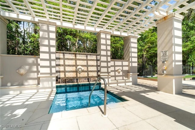8570 Evernia Ct Unit 101, Estero, FL 34135 - view of swimming pool featuring a pergola, a patio area, and a pool