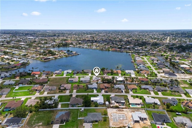 923 SW 4th Pl, Cape Coral, FL 33991 - aerial view of property's location with nearby suburban area and a large body of water