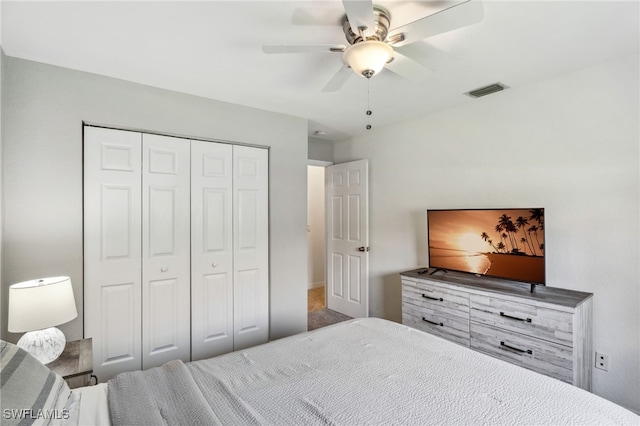 5119 SW 20th Ave, Cape Coral, FL 33914 - bedroom with a closet and a ceiling fan