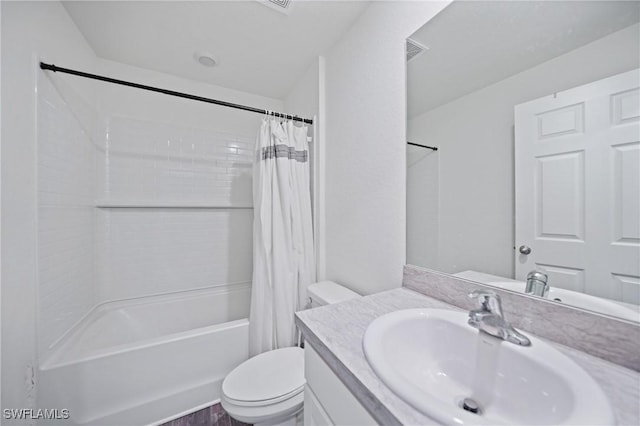 3002 NW 3rd Pl, Cape Coral, FL 33993 - bathroom featuring vanity, shower / bath combo with shower curtain, and toilet