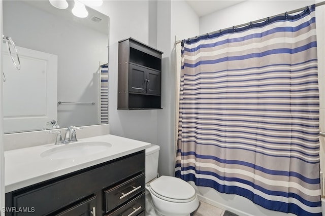 4934 Seton Way, Ave Maria, FL 34142 - bathroom with toilet, vanity, shower / bath combination with curtain, and tile patterned flooring
