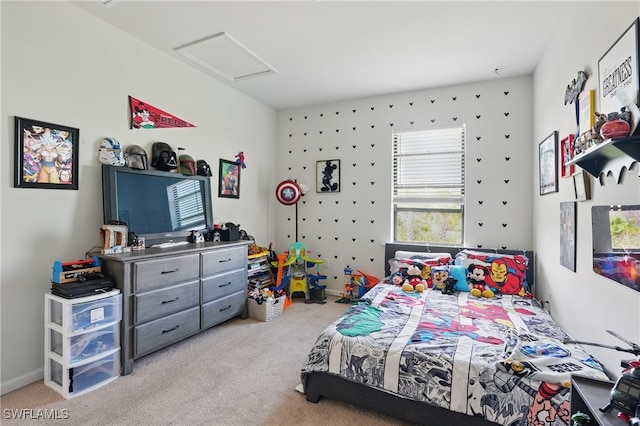 4934 Seton Way, Ave Maria, FL 34142 - bedroom featuring attic access and light colored carpet