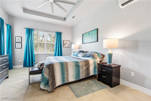 11164 Sparkleberry Dr, Fort Myers, FL 33913 - bedroom with light tile patterned floors, a tray ceiling, baseboards, and a ceiling fan