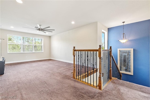 11164 Sparkleberry Dr, Fort Myers, FL 33913 - empty room featuring carpet floors, ceiling fan, recessed lighting, and baseboards