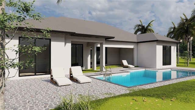 11220 Five Oaks Ln, Naples, FL 34120 - outdoor pool with a patio and a yard