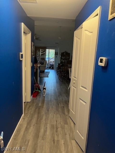 4767/4765 22nd St SW, Lehigh Acres, FL 33973 - hall featuring wood finished floors