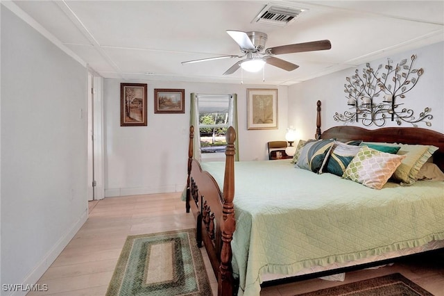 2153 Twin Brooks Rd, North Fort Myers, FL 33917 - bedroom featuring light wood finished floors, baseboards, and a ceiling fan