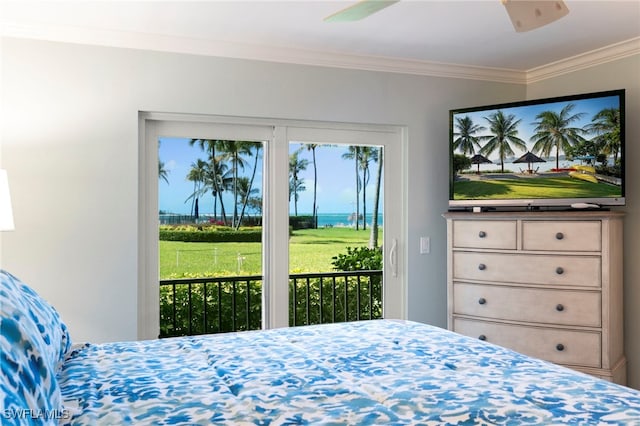 1080 S Collier Blvd Unit 103, Marco Island, FL 34145 - bedroom featuring access to exterior and ornamental molding