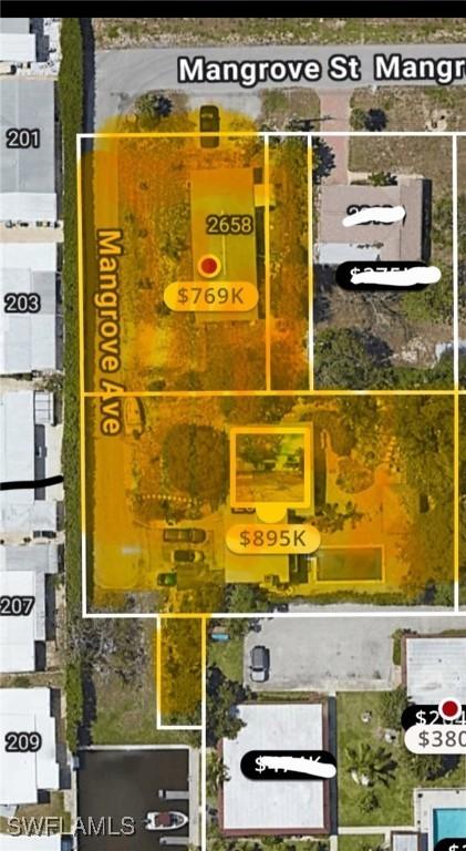 2662 Mangrove St, Naples, FL 34112 - map of property location featuring property boundaries highlighted