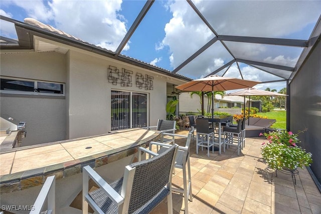 13461 Bridgeford Ave, Bonita Springs, FL 34135 - view of patio featuring glass enclosure