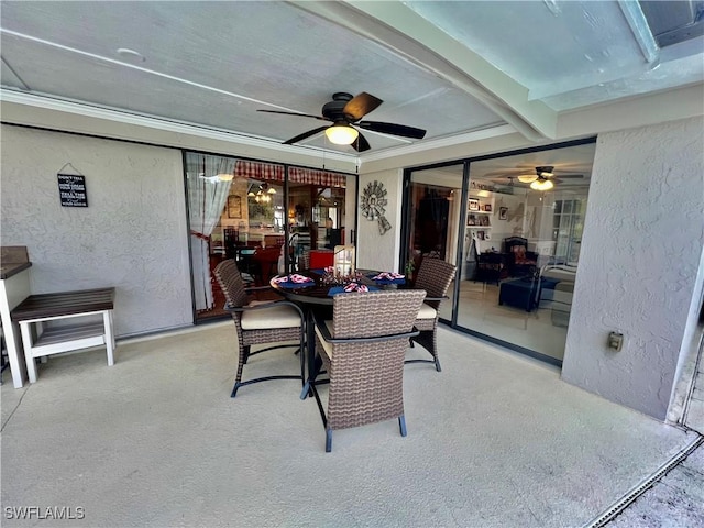 40 Ortona St, Lehigh Acres, FL 33936 - sunroom / solarium featuring a ceiling fan and outdoor dining space