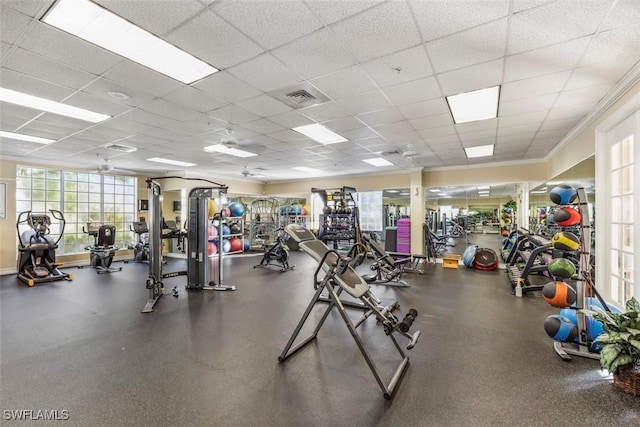 3659 Rollingwater Way N, Fort Myers, FL 33917 - workout area featuring a drop ceiling