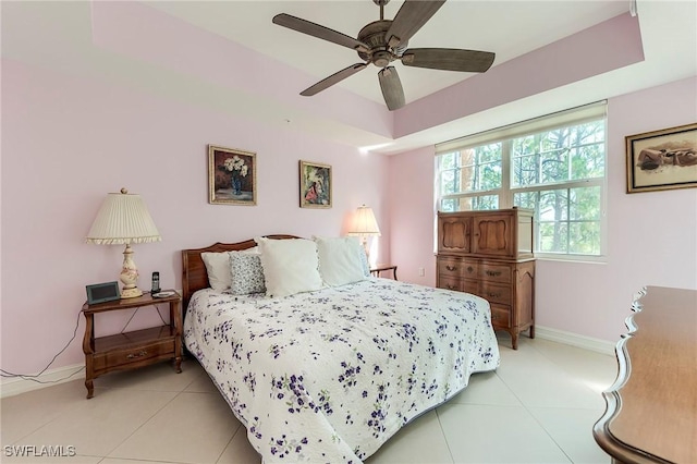 10800 Palazzo Way Unit 204, Fort Myers, FL 33913 - bedroom with light tile patterned flooring, baseboards, and ceiling fan