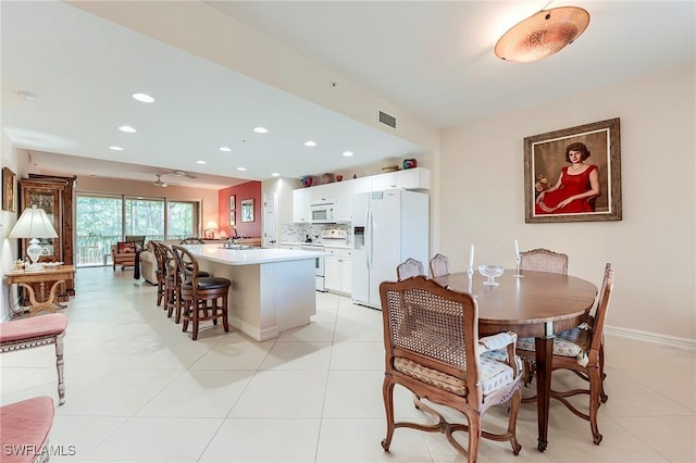 10800 Palazzo Way Unit 204, Fort Myers, FL 33913 - dining space with recessed lighting, light tile patterned flooring, and baseboards
